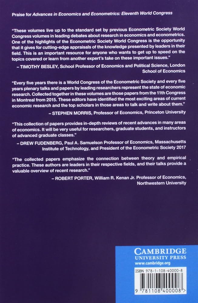 Advances in Economics and Econometrics 2 Paperback Volume